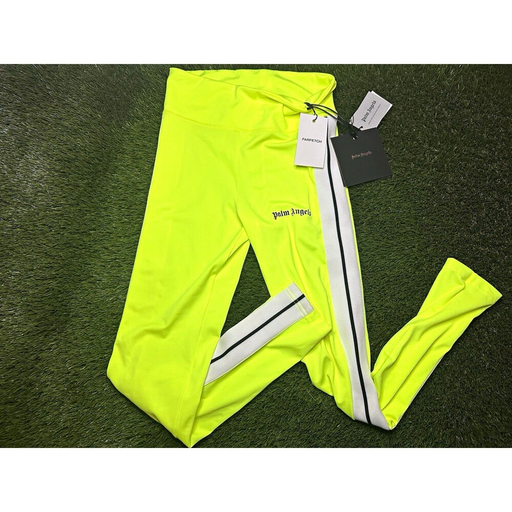 Palm Angels Women’s Yellow Logo Stripe Leggings Size M AW21 collection
